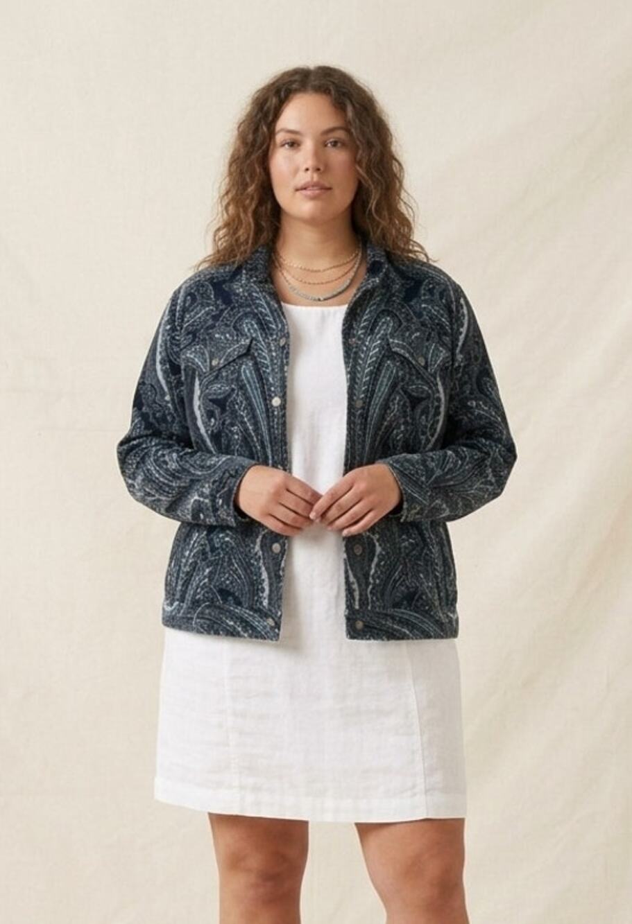 Vintage Charter Club Teal Blue Paisley Corduroy Jacket 2X  Whimsigoth Boho